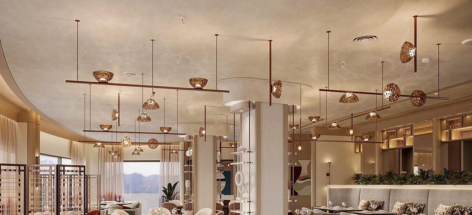 Restaurant · cascading pendants
