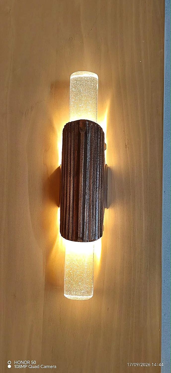 Crystal wall sconce · lit